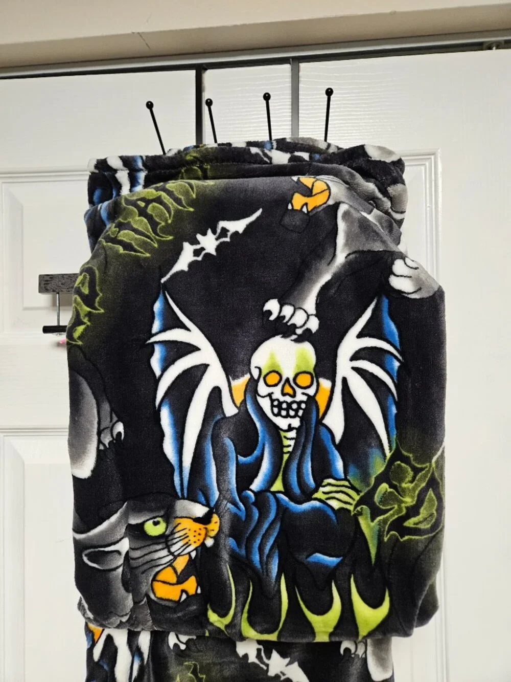 Ed Hardy Halloween Black Panther Throw Blanket 50x70 New with Tags